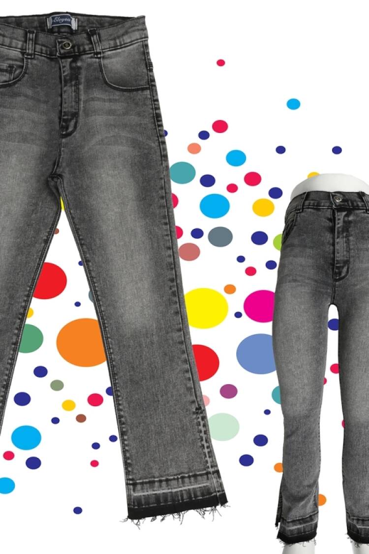 Girls' Bottom Wear - B1 - Yüksek Bel Kız Kot Pantolon - Brand: SÜZGÜN - Women & Kids, Baby Clothes Wholesale - Globality Store
