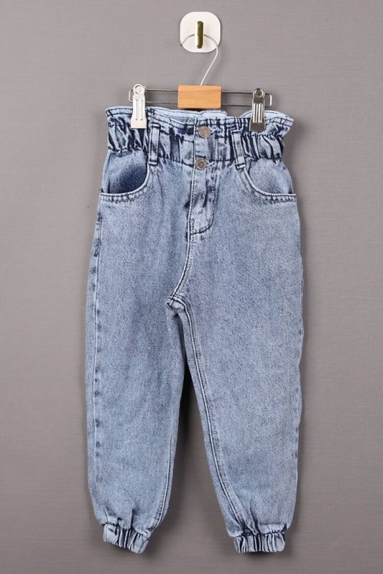Girls' Bottom Wear - B1 - Yüksek Bel Kız Kot Pantolon - Brand: SÜZGÜN - Women & Kids, Baby Clothes Wholesale - Globality Store