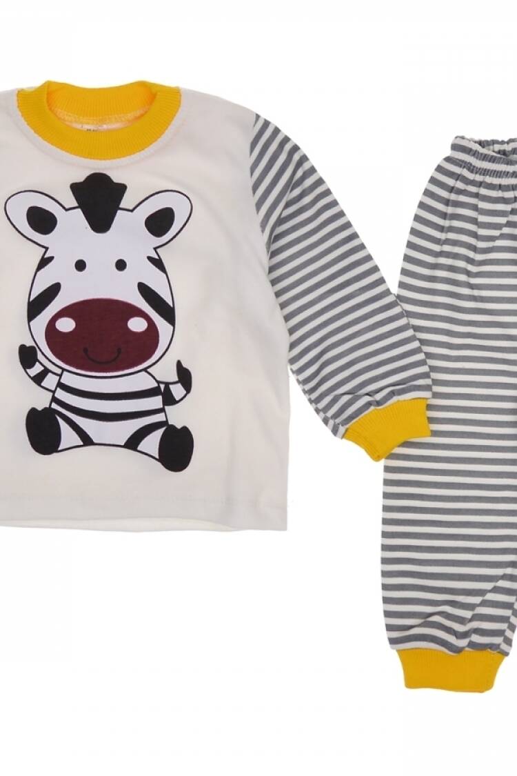Boy's Pajamas - B1 - ZEBRA BASKILI PİJAMA TAKIM - Brand: SÜPERMİNİ - Women & Kids, Baby Clothes Wholesale - Globality Store